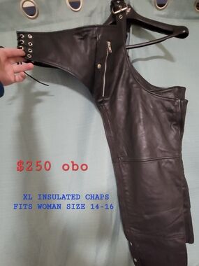 Black Leather Insulated Chaps